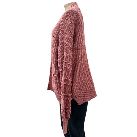 Madewell Bobble Open Front Pocket Cardigan Sweater Dusty Rose Pink Women XS - Picture 5 of 12